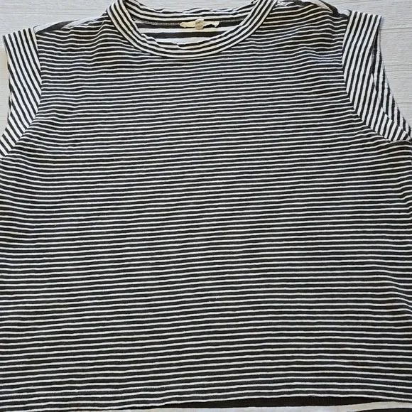 Madewell Structured Tee in Stripe | Coastal Chic Sleeveless Top Women's XXS - Picture 2 of 12